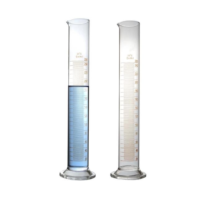 【工具達人】具嘴量筒 玻璃刻度量筒250ml 刻度量筒 實驗用品 實驗室玻璃 玻璃量杯 玻璃器皿(190-GPT250)