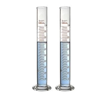 【工具達人】玻璃刻度量筒 玻璃量杯 具嘴刻度 100ml 實驗器材 具嘴量筒 刻度量筒 玻璃量筒(190-GPT100)