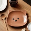 【戀戀家居】2入組咖啡色陶瓷6吋熊熊餐盤組(兒童餐具)