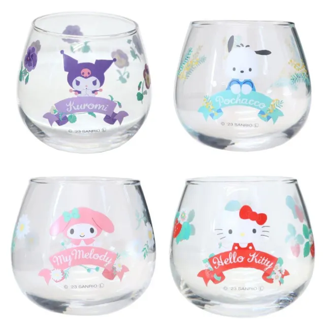 【小禮堂】三麗鷗 無把玻璃杯 290ml HELLO KITTY  美樂蒂 酷洛米 帕恰狗(平輸品) 凱蒂貓