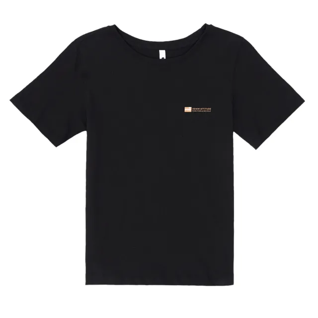 【5th STREET】女裝 短t 短袖 上衣 t恤 TEE 有機棉 循環 logo 黑色(570932)