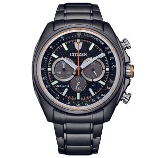 【CITIZEN 星辰】CITIZEN 星辰 極速賽車 光動能計時錶 - 黑(CA4567-82H)