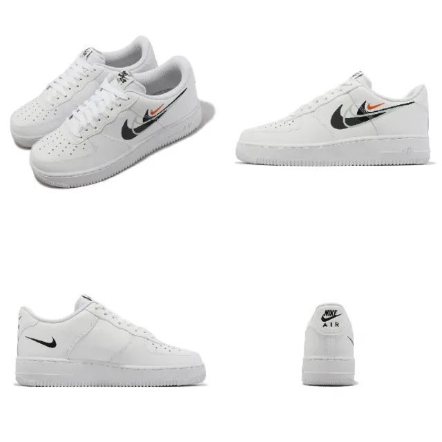 NIKE 耐吉】休閒鞋Air Force 1 07 男鞋白黑橘皮革多勾AF1(FN7807-100