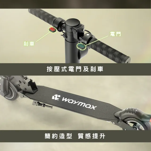 【Waymax】Lite-2電動滑板車 經典款 4.4Ah(前後雙避震輕型小車)
