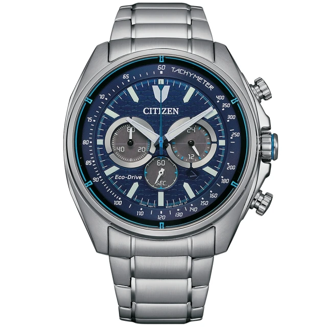 【CITIZEN 星辰】CITIZEN 星辰 極速賽車 光動能計時錶 - 藍(CA4560-81L)