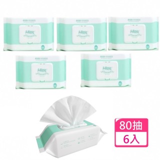 【SW】6入 純水濕紙巾 80抽 純水濕紙巾(擦臉巾 嬰兒濕紙巾 天真貝比)