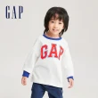 【GAP】男幼童裝 Logo純棉圓領長袖T恤-白色(753648)