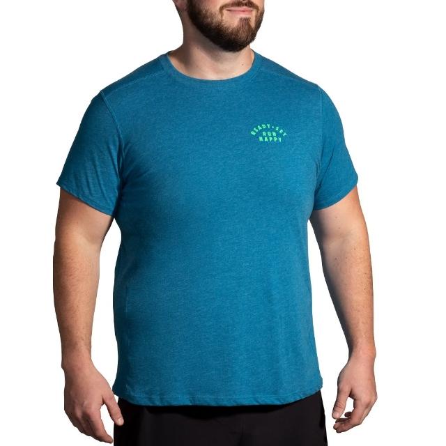 【BROOKS】男 距離短袖上衣 2.0_麻花深海藍/Ready Set RH(211453432)