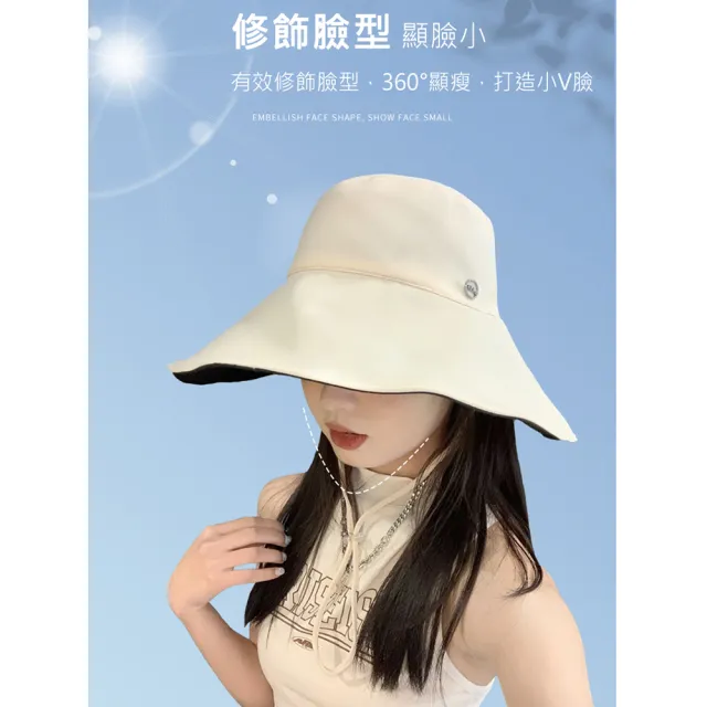 【MEHOME 美好家】涼感透氣遮陽防曬帽/雙面漁夫帽(加大帽沿)
