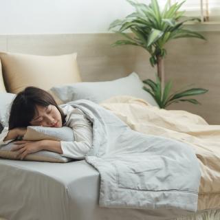【LITA 麗塔寢飾】60支精梳棉 素色 涼被床包組 朵朵奶昔-共11色(雙人)