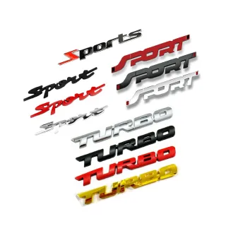 【Ample car】Turbo草寫金屬個性化裝飾車貼-小(立體車貼 裝飾)