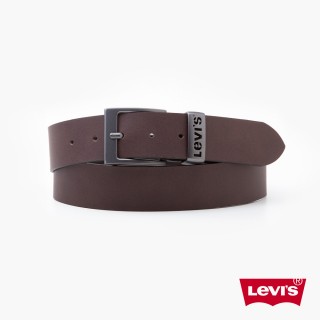 【LEVIS 官方旗艦】男款 真皮皮帶 / 簡約金屬釦頭 X 精工鐫刻Logo 深棕 人氣新品 38019-0119