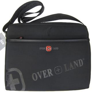 【OverLand】肩側包大容量可A4紙二層主袋口設計隨身物品(肩背可斜側背防水尼龍布+皮革)