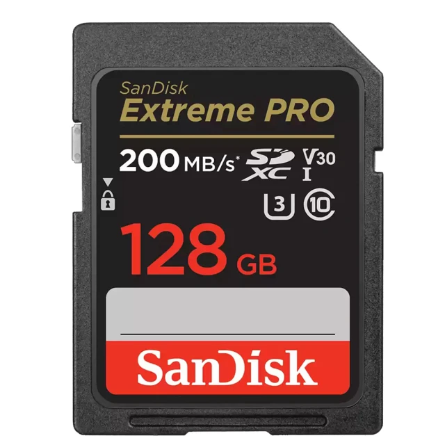 【SanDisk 晟碟】128GB SDXC Extreme Pro 200MB/s 4K U3 V30 相機記憶卡