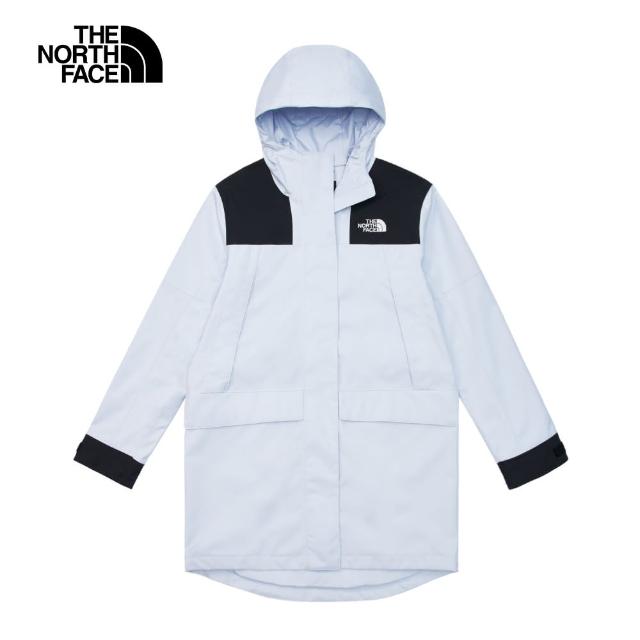 【The North Face 官方旗艦】北面女款藍色DryVent防水透氣可調節連帽衝鋒衣｜81RZI0E(外套)