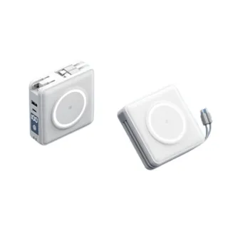 【YOGMETI】F11-A 15000mAh 22.5W五輸出自帶線插頭磁吸無線充 行動電源(萬能充電 磁吸式)