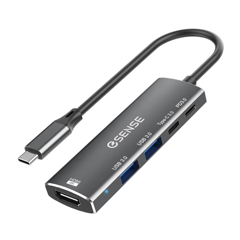 【ESENSE 逸盛】H552 五合一Type-C/USB3.0/PD3.0 HUB集線器(支援OTG模式)