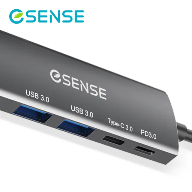 【ESENSE 逸盛】H552 五合一Type-C/USB3.0/PD3.0 HUB集線器(支援OTG模式)