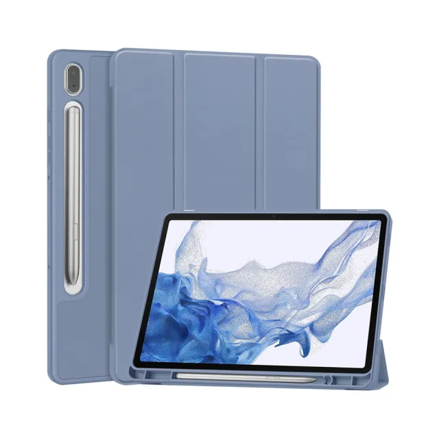 【ANTIAN】三星 Galaxy Tab S9 11吋 帶筆槽蜂窩散熱智慧休眠喚醒三折矽膠平板皮套保護套