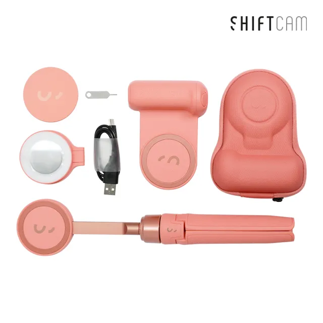 【ShiftCam】Snap Bundle 3200mAh 5W口袋充電握把超值五件組-含腳架、補光燈、收納包、充電線(五色可選)