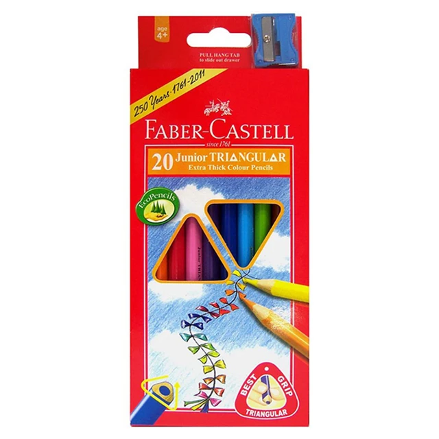 Faber-Castell 德國輝柏 20色大三角色鉛筆附筆削 開學文具