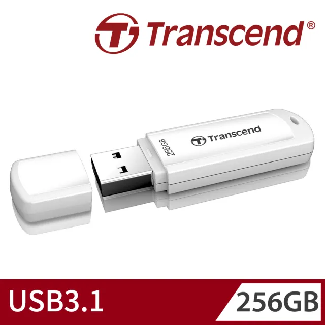 【Transcend 創見】JetFlash730 USB3.1 256GB 隨身碟-典雅白(TS256GJF730 新舊包裝隨機出貨)