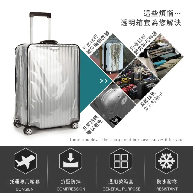 【原家居】加厚行李箱保護套(防塵套/防雨套/防刮套/行李箱袋)