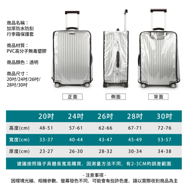【原家居】加厚行李箱保護套(防塵套/防雨套/防刮套/行李箱袋)