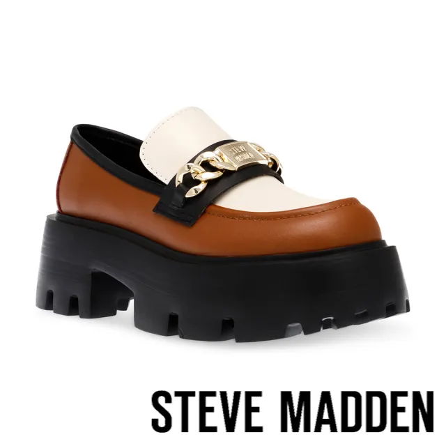 【steve madden】MOTORIDE 飾扣厚底樂福鞋(米粽色)