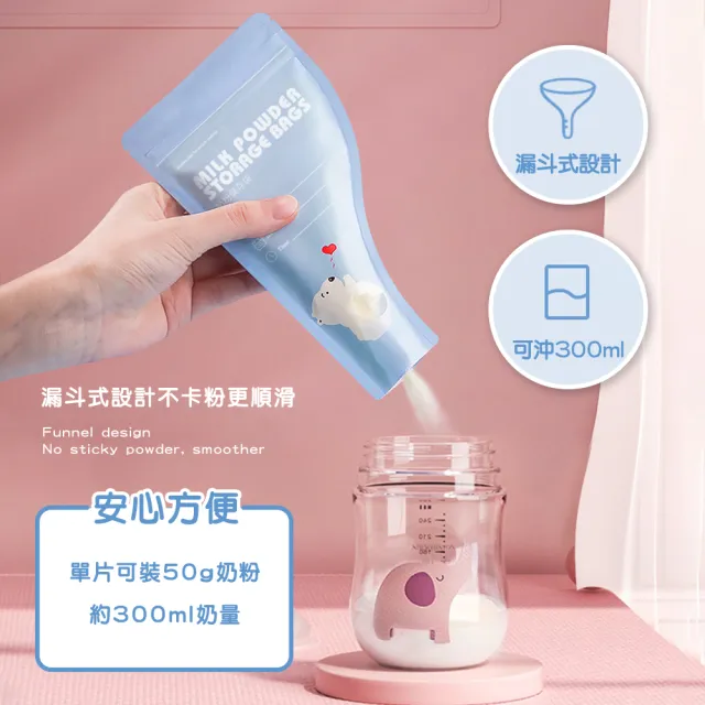 【麥瑞】食品級材質 一次性奶粉分裝袋 60入(攜帶式奶粉袋 密封奶粉袋 奶粉分裝袋 拋棄式奶粉袋 奶粉夾鏈袋)