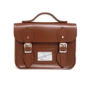 【The Leather Satchel Co.】8.5吋 英國手工牛皮劍橋包 手提包 肩揹包 側肩包 多功能兩用包(慄木棕)