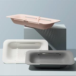 【bebehome】伸縮瀝水籃流理臺水槽架(蔬果洗菜籃碗盤/廚房用品瀝水架)