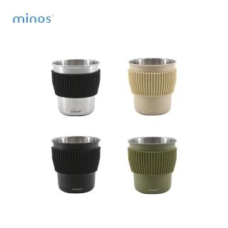 【Minos】不銹鋼杯含矽膠杯套 320ml(304不鏽鋼／隔熱防燙／露營杯)