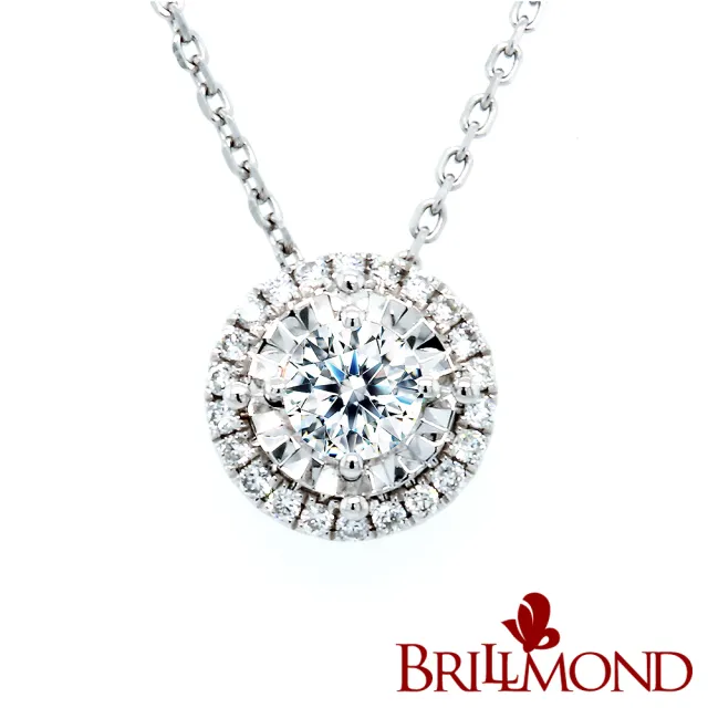 【BRILLMOND JEWELRY】GIA 天然鑽石 30分 D/VVS1 3EX 無螢光 18K金閃亮墜(D/VVS1 3EX 無螢光 18K白金台)