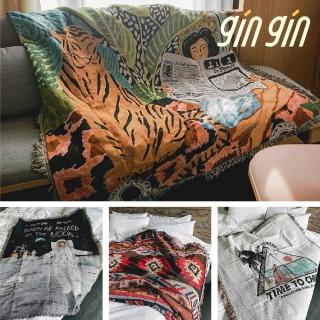 【gin gin】Chill風針織線毯 4款可選(針織毯 野餐墊 沙發毯 空調毯 露營墊 沙灘毯)