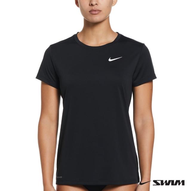 【NIKE 耐吉】SWIM 上衣 女款 短袖上衣 運動  黑 NESSD350-001