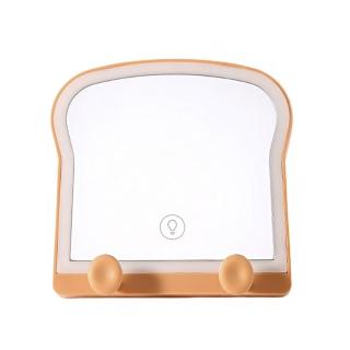 【變美魔鏡】ins吐司補光LED化妝鏡燈(觸控發光 可愛造型 可調光 多功能 usb 梳妝鏡 桌面鏡 學生宿舍)