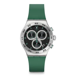 【SWATCH】Irony 金屬Chrono系列手錶 CARBONIC GREEN 男錶 女錶 手錶 瑞士錶 金屬錶(43mm)