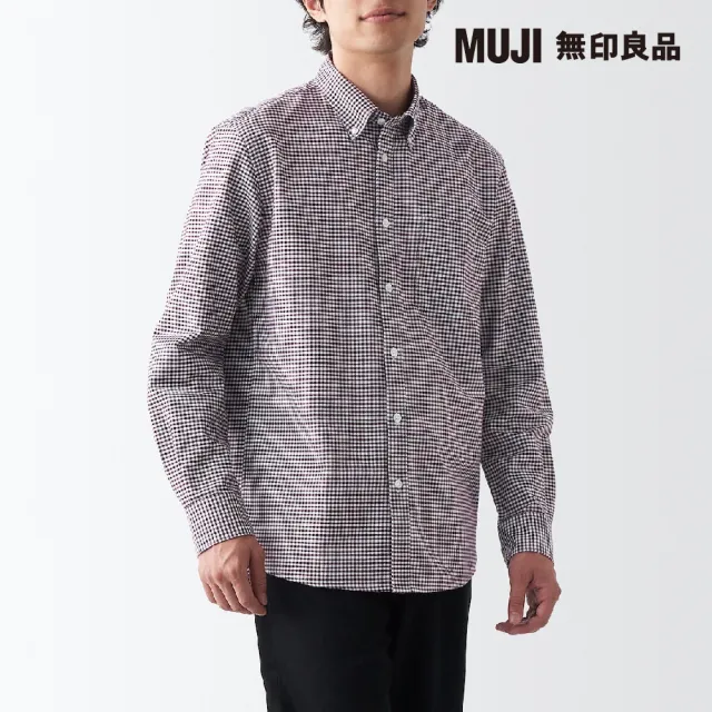 【MUJI 無印良品】男有機棉水洗牛津布扣領長袖襯衫(共10色)