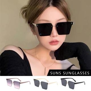 【SUNS】時尚精品墨鏡 時尚大框切邊無框金屬墨鏡 ins韓妞必備款眼鏡 S507(抗UV400/檢驗合格)