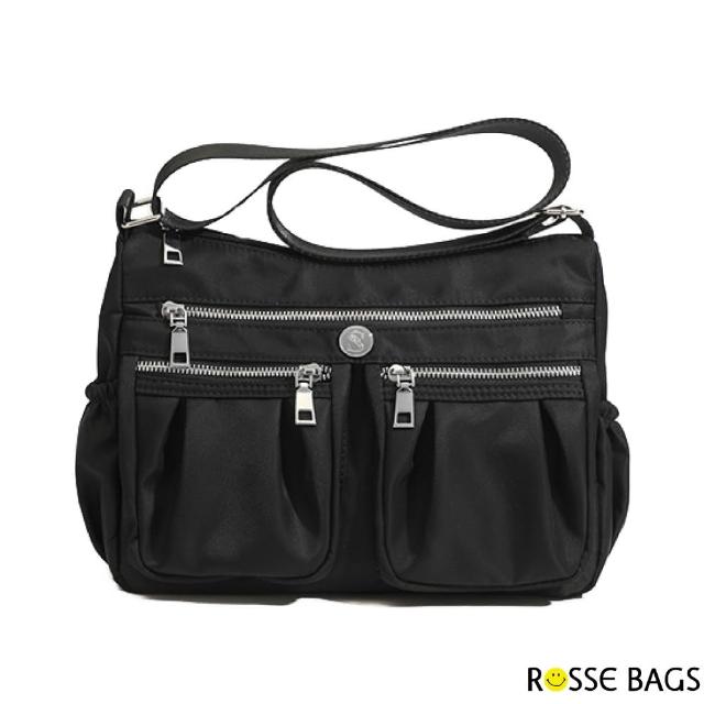 【Rosse Bags】防潑水牛津布多隔層休閒包(現+預  黑色)