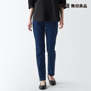 【MUJI 無印良品】女有機棉混彈性丹寧合身褲(藍色)
