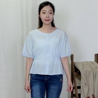 【Hana Mokuba】花木馬日系女裝落肩泡袖鬆緊收腰氣質上衣(上衣)