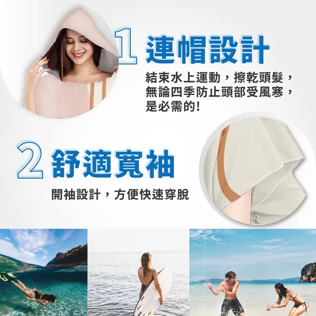 【SWIMFLOW】海灘浴巾衣(沙灘衣 毛巾衣 連帽浴巾衣 衝浪毛巾衣 海灘浴巾衣 斗篷浴衣 換衣浴袍)