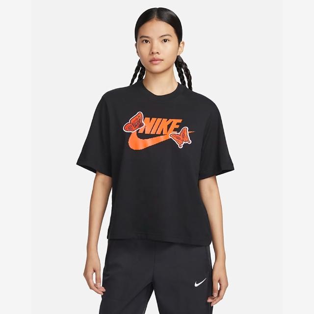 【NIKE 耐吉】上衣 女款 短袖上衣 運動 寬鬆版 AS W NSW TEE OC 1 BOXY 黑 FD2526-010