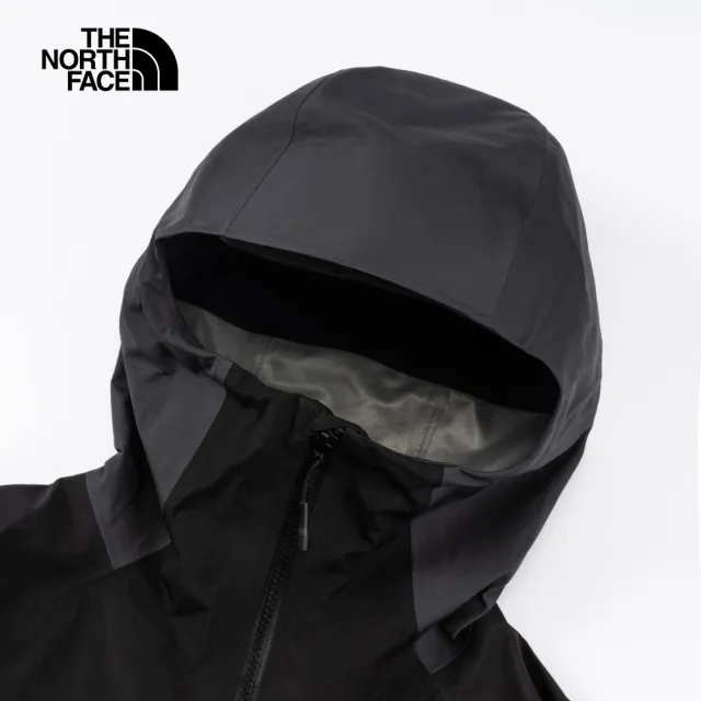 【The North Face 官方旗艦】北面女款黑色防水透氣衝鋒衣外套｜851MMN8