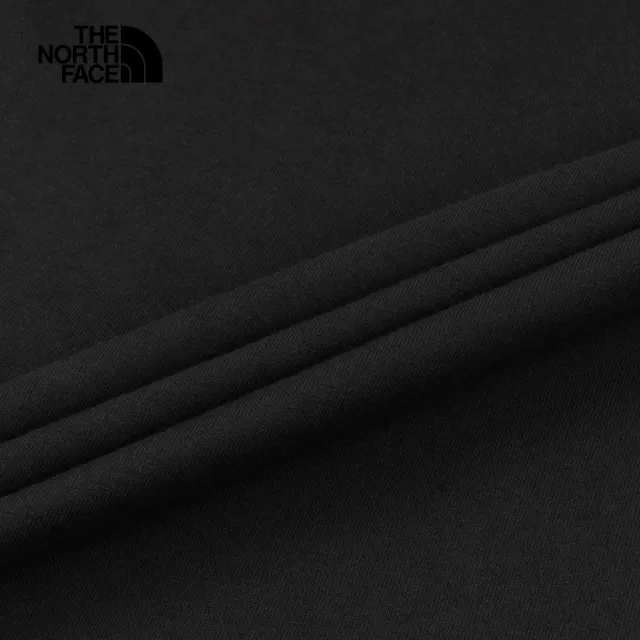 【The North Face 官方旗艦】北面女款黑色純棉大尺寸LOGO休閒短袖T恤｜86Q8JK3