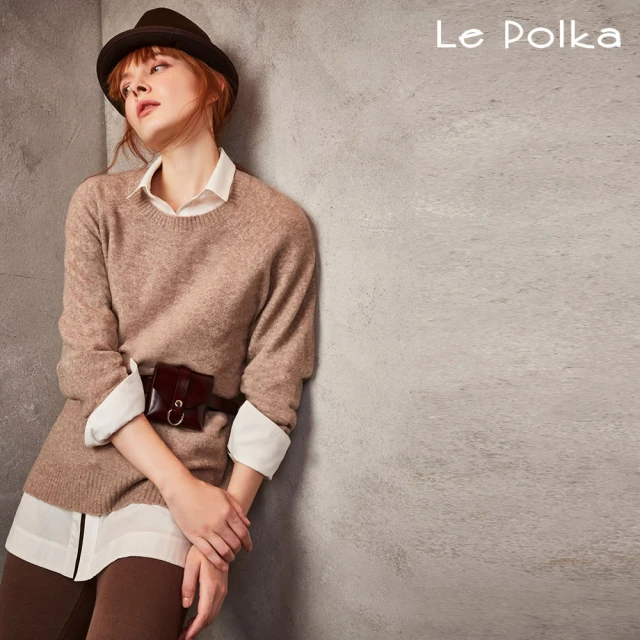 Le Polka 設計款球狀針織外套-女(附毛領)評價推薦