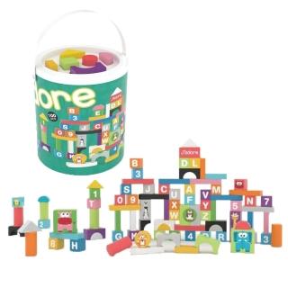 【ToysRUs 玩具反斗城】J”adore 100片木製積木桶(益智玩具 木製玩具 STEM玩具)