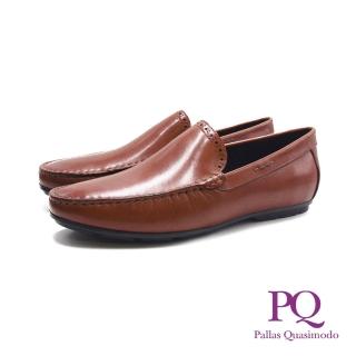 【PQ】男 壓點紋車縫樂福皮鞋 男鞋(油棕色)